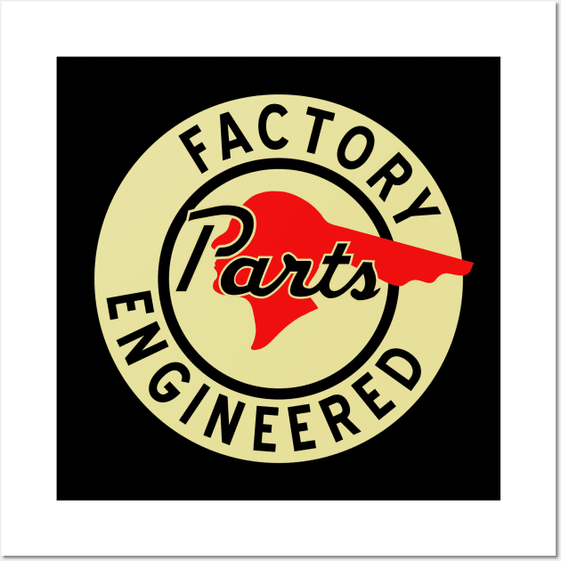 Pontiac Factory Parts vintage sign Wall Art by Hit the Road Designs